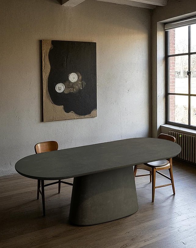 Table de salle à manger ovale Milano (piédestal unique)
