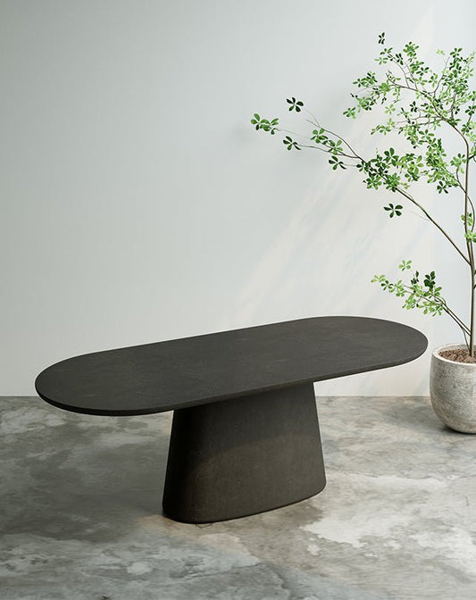 Table de salle à manger ovale Milano (piédestal unique)