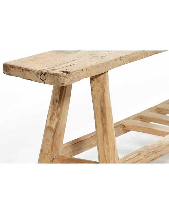 Banc en teck bio avec étagère à lattes