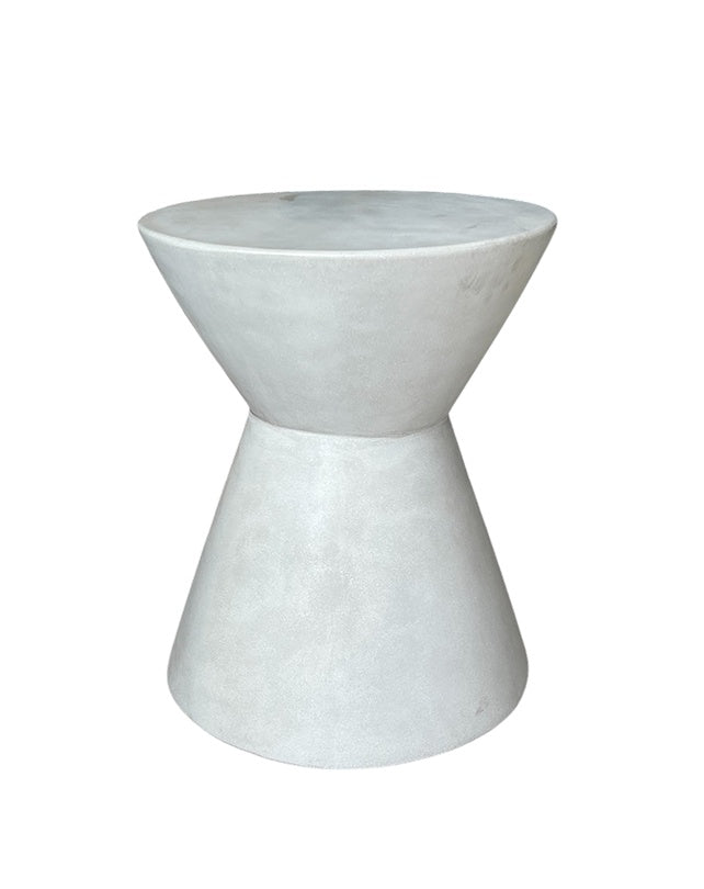 Tabouret sablier en terrazzo gris