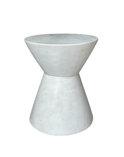 Tabouret sablier en terrazzo gris