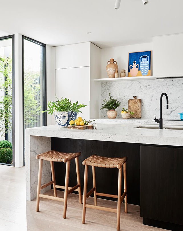 Sangle en cuir blanc pour tabouret de bar Jerry