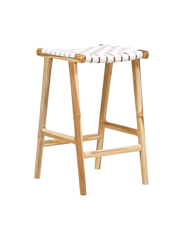 Sangle en cuir blanc pour tabouret de bar Jerry