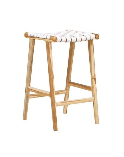 Sangle en cuir blanc pour tabouret de bar Jerry