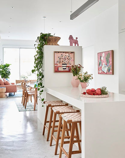 Sangle en cuir blanc pour tabouret de bar Jerry