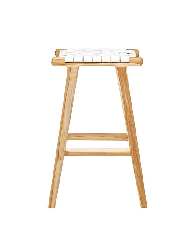 Sangle en cuir blanc pour tabouret de bar Jerry