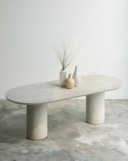 Table de salle à manger ovale Milano (double piétement)