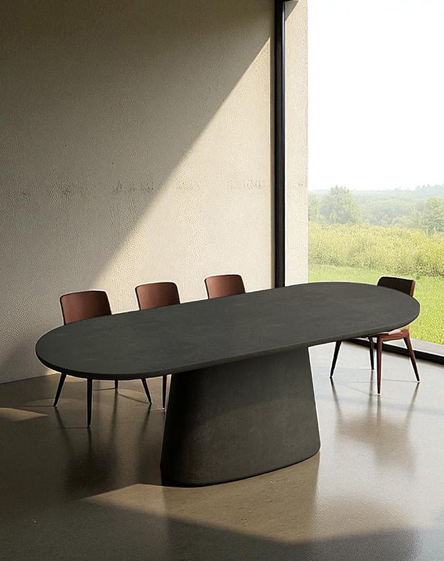 Table de salle à manger ovale Milano (piédestal unique)