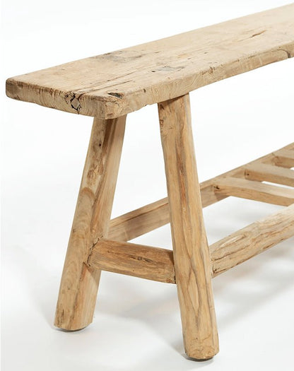 Banc en teck bio avec étagère à lattes