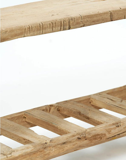 Banc en teck bio avec étagère à lattes