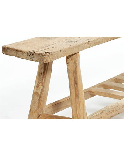 Banc en teck bio avec étagère à lattes